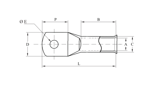 Compression Cable Lugs - Heavy Duty, Long Barrel - Bell Mouthed